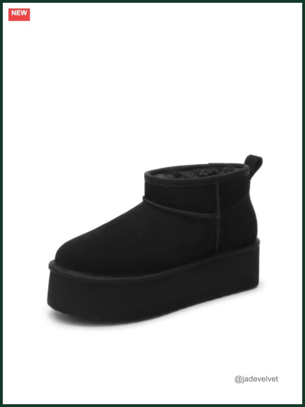 Platform Fuzzy Lined Ankle Boot Suede Faux Fur Winter Snow Boot